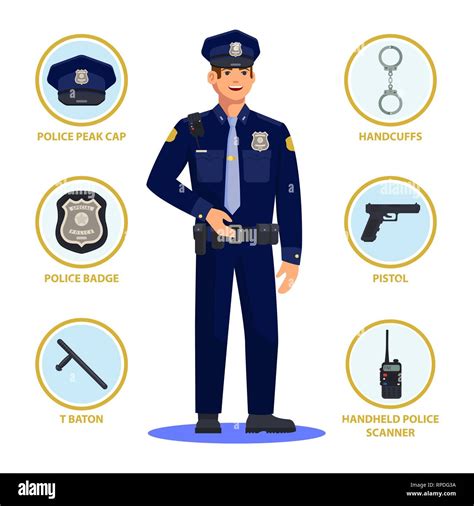 Police Officer Uniform Vector Set Isolated Stock Illustration Download