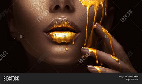 Gold Paint Smudges Image Photo Free Trial Bigstock