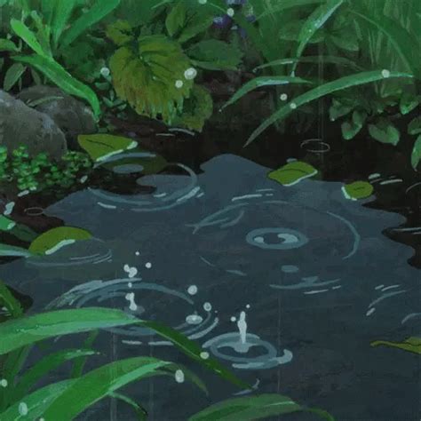 Pond Drops Anime Scenery Aesthetic Anime Green Aesthetic