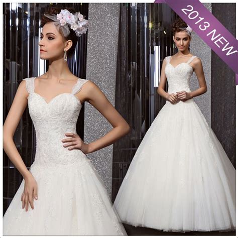 2013 Jueshe New Deaign Wide Straps Ball Gown Wedding Dress A60 Ball