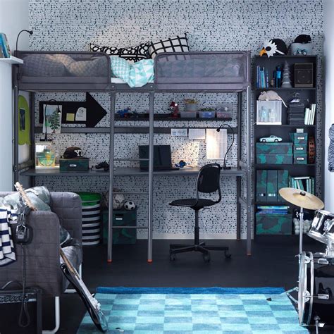 High beds and the upper bed of bunk or loft beds are not suitable for children under 6 years of age due to the risk of injury from falls. The IKEA TUFFING Loft bed frame is a great solution where ...