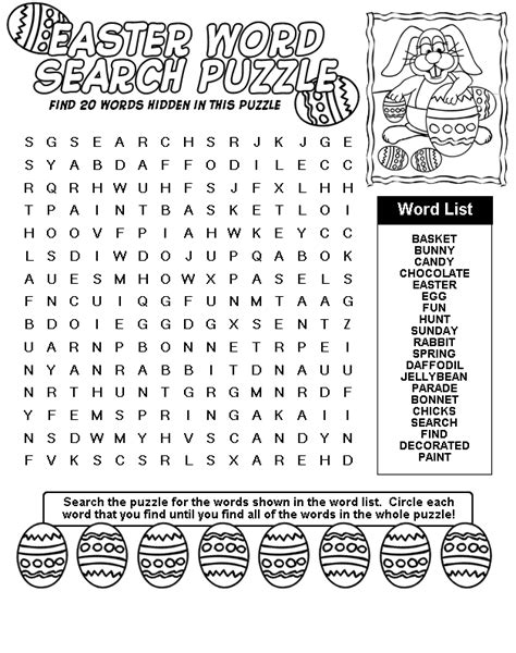 Hard Easter Word Search Printable