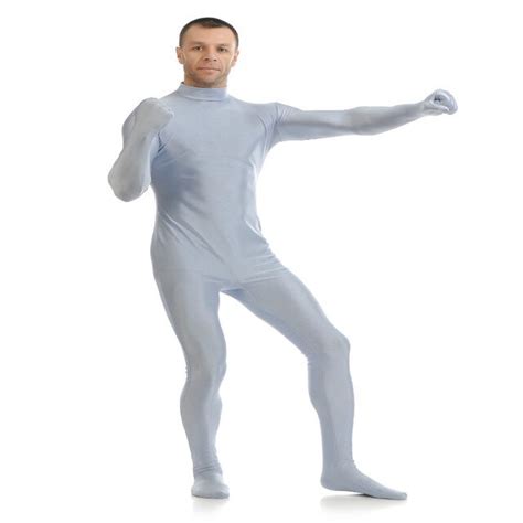24hours lycra spandex turtleneck unitard mens full body zentai suit hoodless footed zipper tight