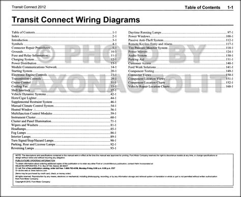 Transit connect van xl swb w/rear symmetrical doors package includes. 2012 Ford Transit Connect Wiring Diagram Manual Original