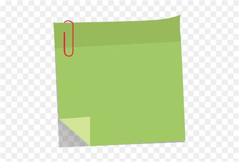 Green Sticky Note With Paperclip Clear Tape Png Stunning Free Transparent Png Clipart Images
