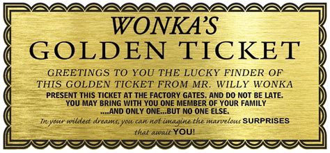 Free Printable Willy Wonka Golden Ticket Template