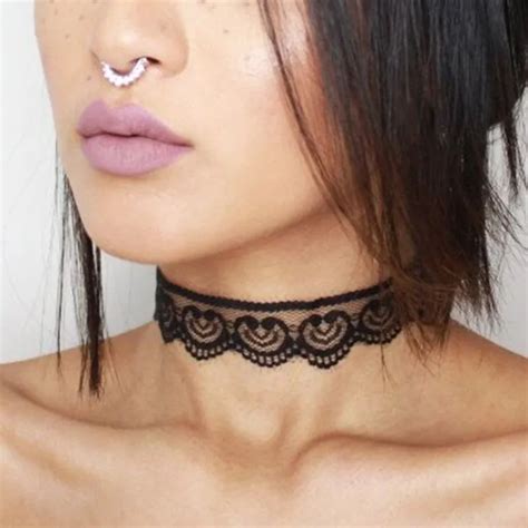 1pcs black sexy lace choker necklace for women 2017 jewellery accessories vintage heart lace