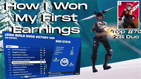 How I Got My First Earnings Fortnite ZB Duo Victory Cash Cup YouTube