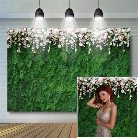Grass Wall Backdrop For Photography Wedding Bridal Shower Floral Photo Booth Background Green