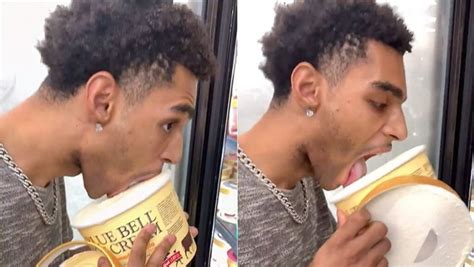 A Man Filmed Licking A Tub Of Ice Cream Will Spend 30 Days In Jail And Pay Restitution To Blue