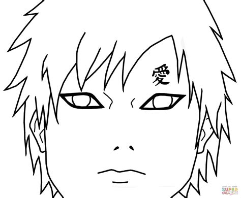 Gaara Of The Desert Coloring Page Free Printable Coloring Pages