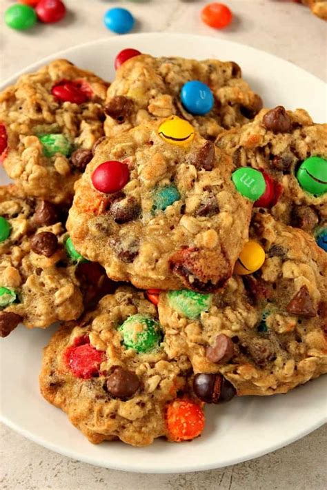 This cookie is thick, crunchy with the good amount of sweetness. Oatmeal Chocolate Chip M&M Cookies Recipe - Crunchy Creamy ...
