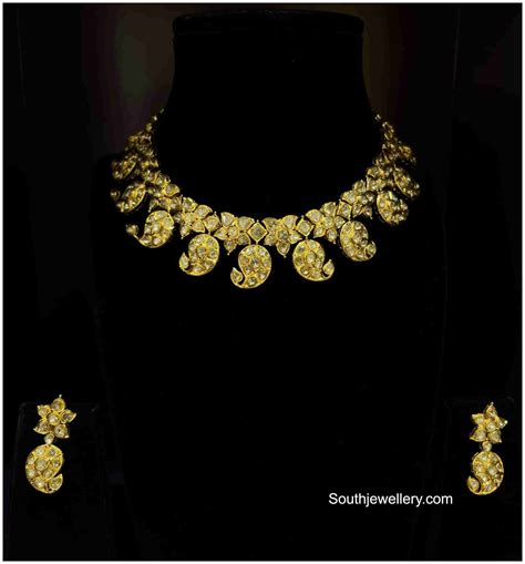 Simple Polki Mango Necklace Set Indian Jewellery Designs