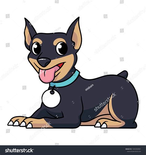 Cartoon Dog Sitting Down Illustration Stock Vector Royalty Free
