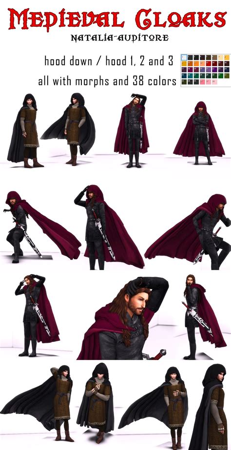Medieval Cloaks Patreon Sims Medieval Sims 4 Characters Medieval