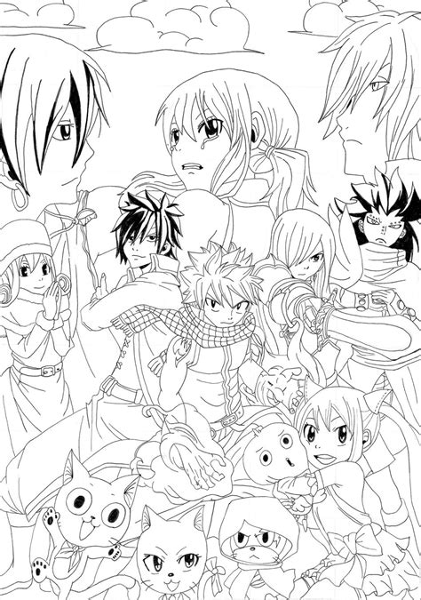 Fairy Tail Anime Chibi Coloring Pages Sketch Coloring Page