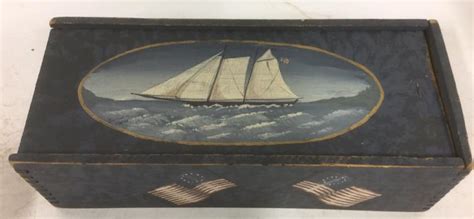 Sold Price Antique Hand Painted Sailors Ditty Box Tea Box June 3