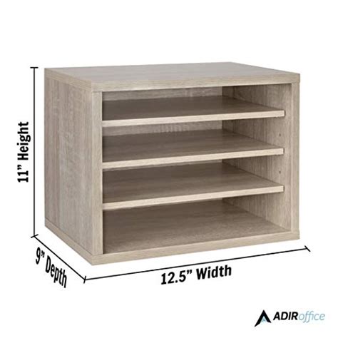 Adiroffice Shelf Desk Organizer Wood 4 Tiered Stackable Shelves File