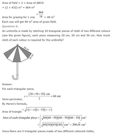 Ncert Solutions Class Maths Ch Herons Formula