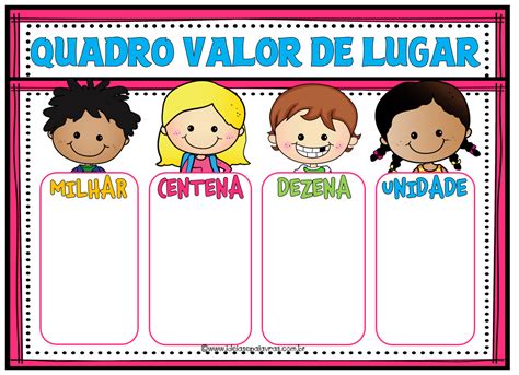 Este tema se desarrolla en curso de matemática. QVL- Quadro Valor de lugar para imprimir - ideias e palavras