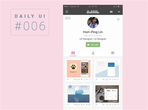 Daily Ui Challenge 006user Profile By Hsin Ping Lin On Dribbble