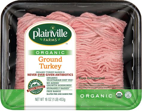 Certified Organic Ground Turkey Lb Plainville Farms