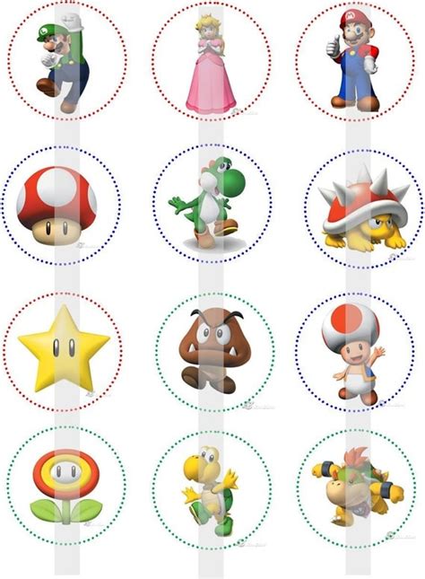 Items Similar To Mario Brothers Cupcake Toppers Instant Download On Etsy