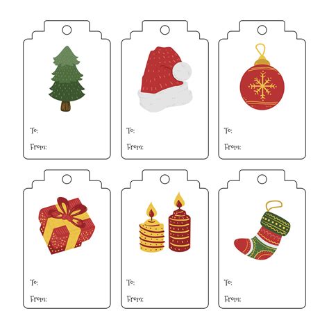 7 Best Blank Christmas T Tag Sticker Printable