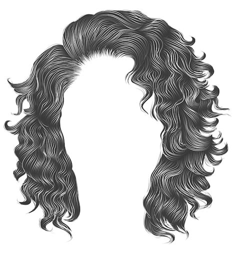 Premium Vector Long Curly Hairs Gray Colorswig