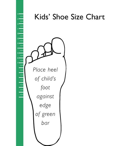 Shoe Size Chart Print