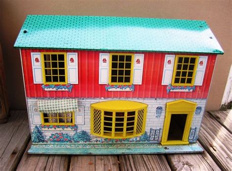 doll house wolverine tin lithograph 2 story vintage 52 00 via etsy tin lithograph