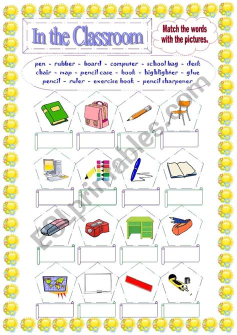 In The Classroom Esl Worksheet By Carole77
