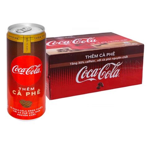 Thùng 24 Lon Nước Ngọt Coca Cola Thêm Cà Phê 330ml