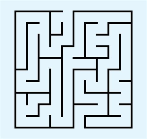 Maze For Kids Abstract Square Maze Find The Path To The T Game