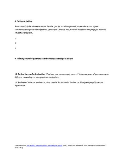 Social Media Communications Strategy Worksheet In Word And Pdf Formats