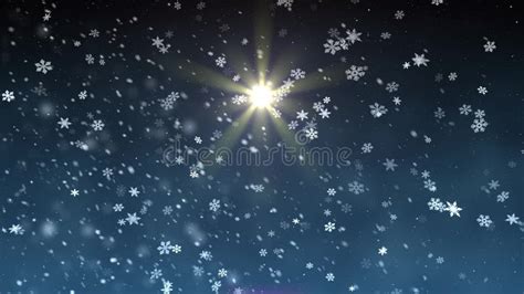 Christmas Star Light Snow Falling Illustration Background New Quality