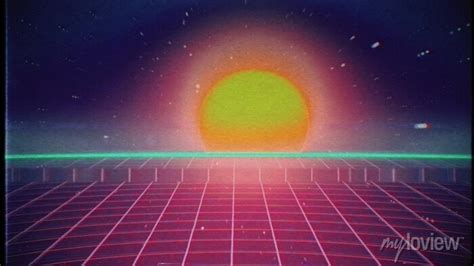 Retro Futuristic 80s Vhs Tape Video Game Intro Landscape Flight Wall