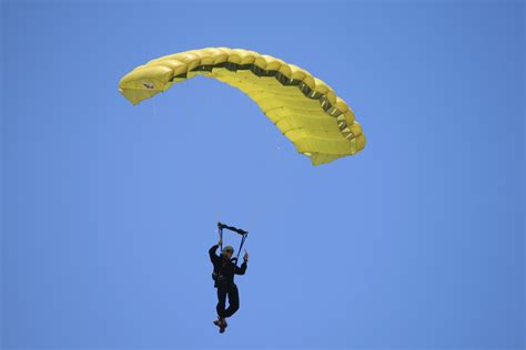 Parachutist With Yellow Parachute Free Stock Photo Public Domain Pictures