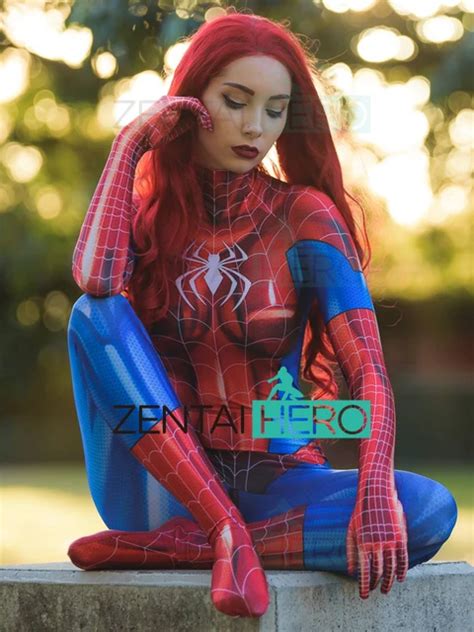 free shipping 3d printed mary jane spidergirl cosplay classical mj spider man zentai bodysuit
