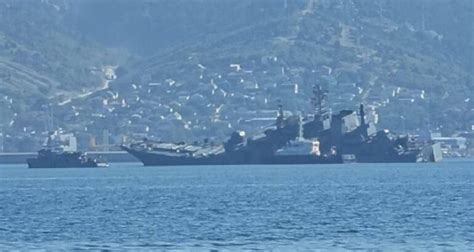 ukraine strikes russian landing ship with kamikaze usv naval news