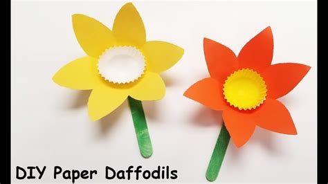 Diy Daffodils Paper Craft For Kids Youtube