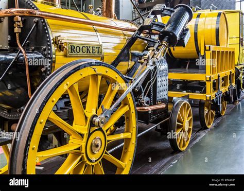 Early Days Of Steam Locomotives At National Railway Museum Stock Photo