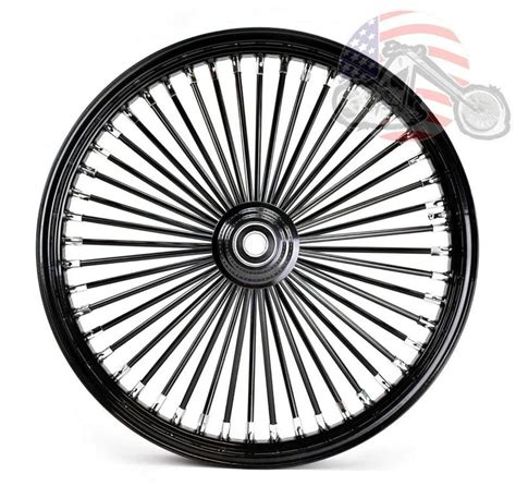 48 King Fat Spoke 21x215 Front Wheel Black Out Rim Harley Dual Disc T