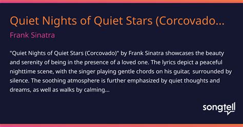 Meaning Of Quiet Nights Of Quiet Stars Corcovado By Frank Sinatra