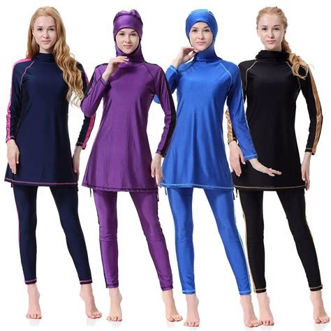 Islamic Swim Wear 2018 Women Muslim Swimwear Swimsuit Plus Size Cover Islamic Hijab Islam Bikini