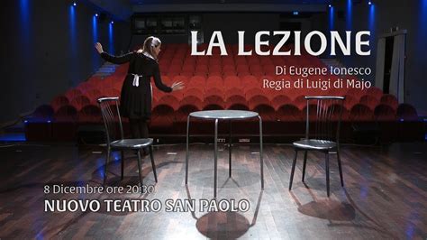 Promo La Lezione Nuovo Teatro San Paolo Youtube