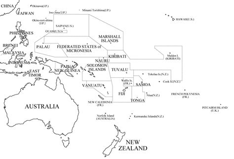 Mapa Político De Oceanía Para Imprimir Mapa De Países De Oceanía
