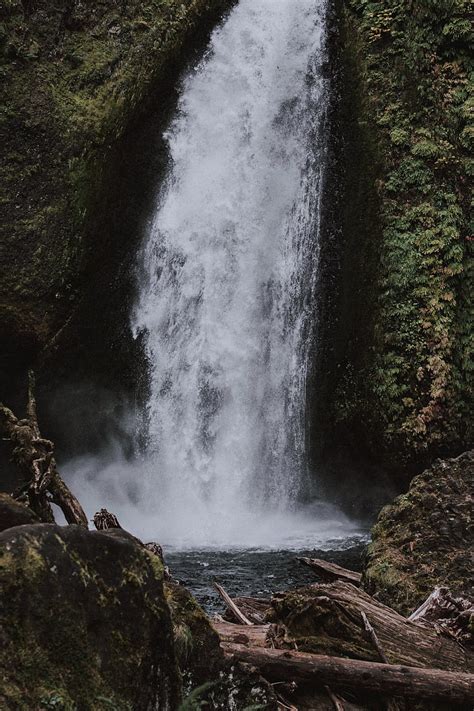 Waterfall Rock Water Stream Spray Hd Phone Wallpaper Peakpx