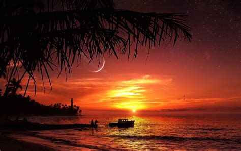 Hintergrundbilder Sonnenuntergang Meer Nacht Strand
