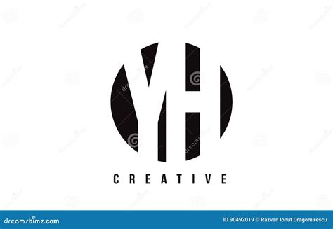 Yh Y H White Letter Logo Design With Circle Background Stock Vector Illustration Of Text
